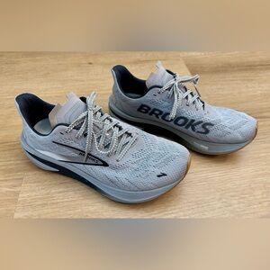 BROOKS Hyperion 2 Running Shoes Alloy Bright White Black Size 10.5 Men's